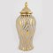 VASE, CERAMIC, SILVER & GOLD,18.8x18.8x42.6cm 752-20016