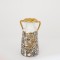 VASE, CERAMIC, WHITE & GOLD, 13.5x13.5x23cm 752-20060