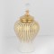 VASE WITH TOP, CERAMIC, WHITE- GOLD, 17.5x35cm 752-20081