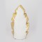 VASE , CERAMIC, WHITE & GOLD, LEAVE DESIGN, 15.5x6.5x30cm 752-20089