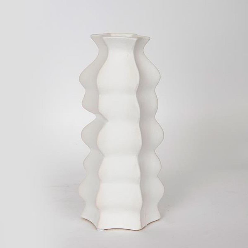 VASE, CERAMIC, WHITE, 13x10.5x27.5cm 752-20145