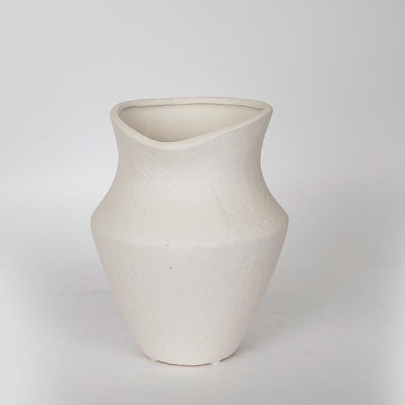 VASE, CERAMIC, WHITE,17x17x22cm 752-20146