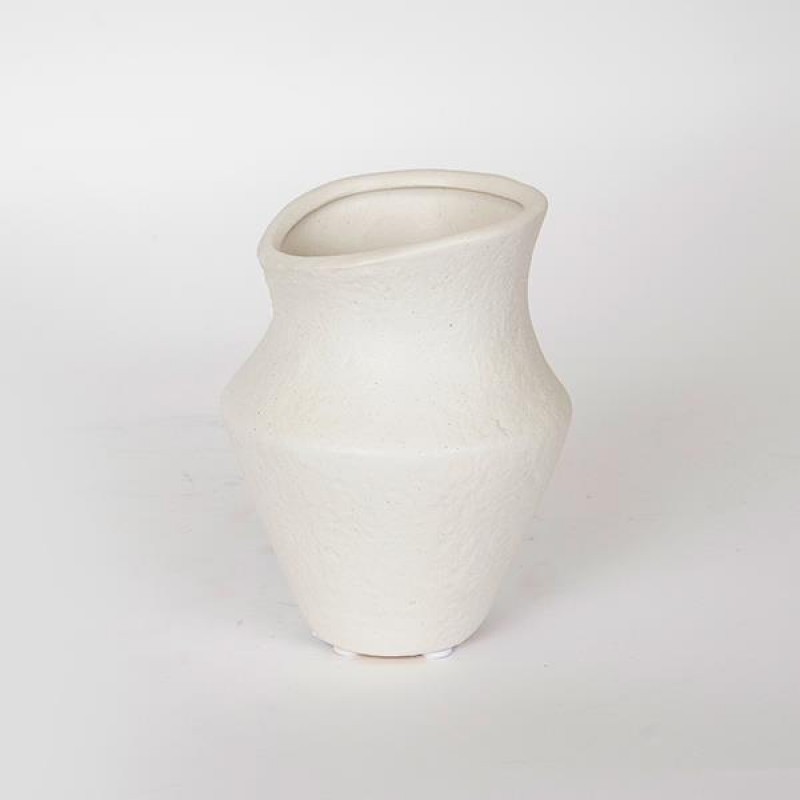 VASE, CERAMIC, WHITE, 12x12x15.5cm 752-20147