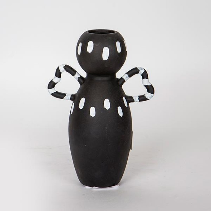 VASE, CERAMIC,BROWN-WHITE , 14.5x8.5x20.5cm 752-20148