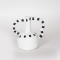 VASE, CERAMIC, WHITE-BLACK, 15.5x10.5x15cm 752-20149