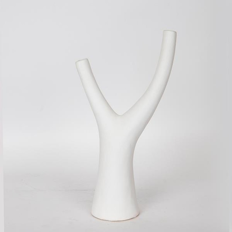 VASE, CERAMIC, WHITE, 15.5x10.5x15cm 752-20150