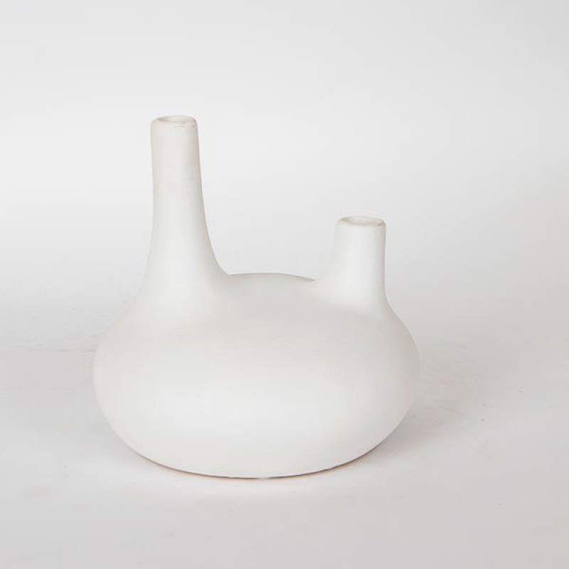 VASE, CERAMIC, WHITE, 18x18x17cm 752-20151