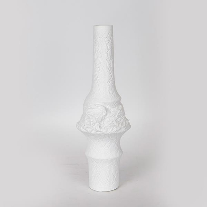 VASE, CERAMIC, WHITE, 13x13x38cm 752-20154