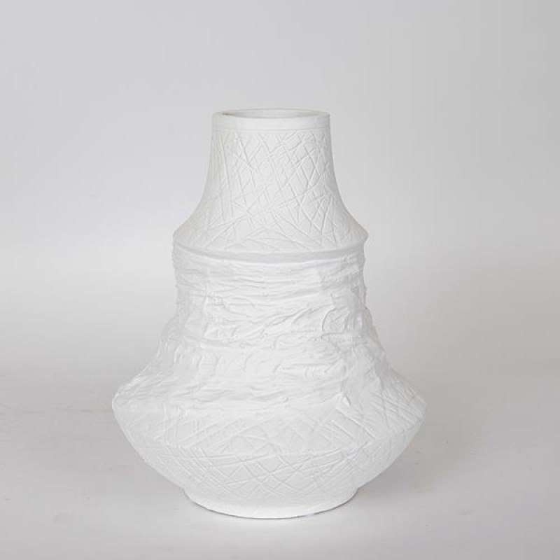 VASE, CERAMIC, WHITE,20x20x24.5cm 752-20156