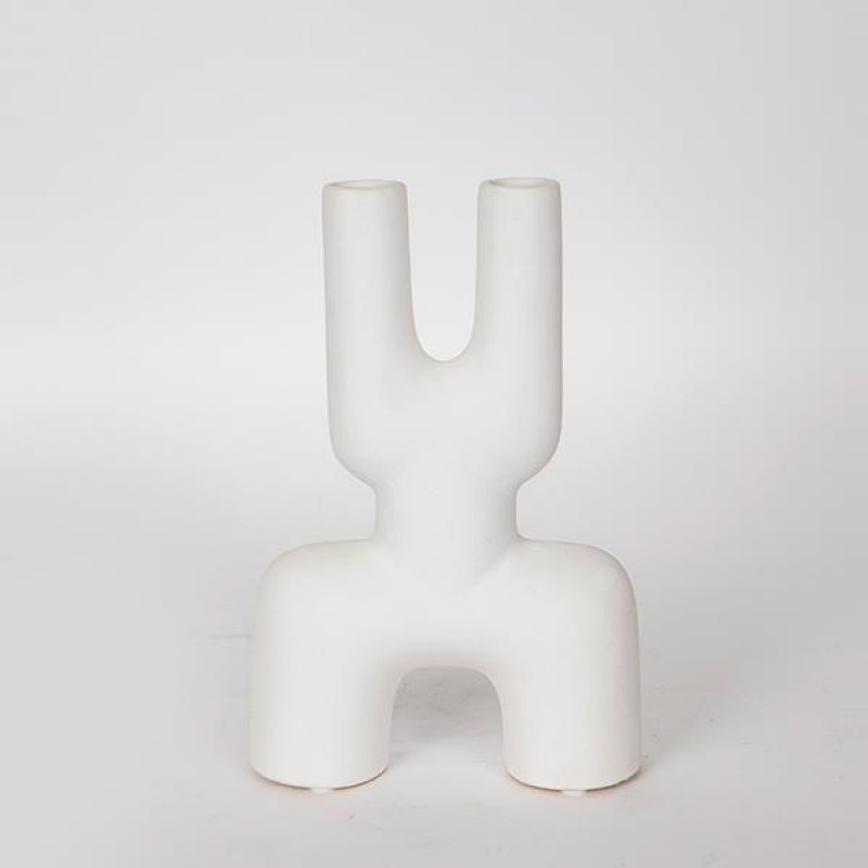 VASE, CERAMIC, WHITE, 15.5x6x23.5cm 752-20157