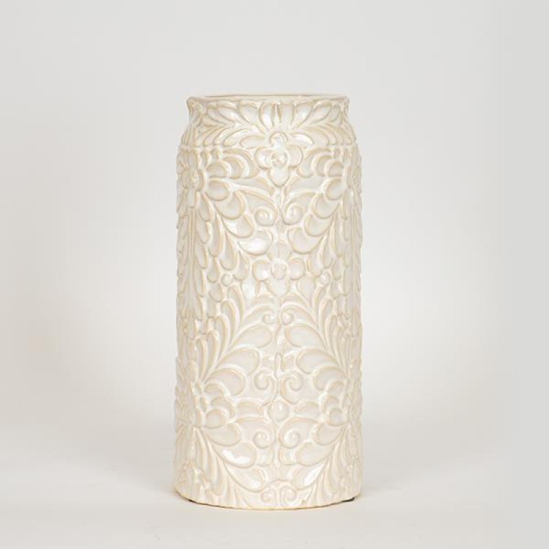 VASE, CERAMIC, GREY, 12x12x25.5cm 752-20167