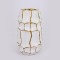 VASE, CERAMIC, WHITE & GOLD,14.5x14.5x25cm 752-20170