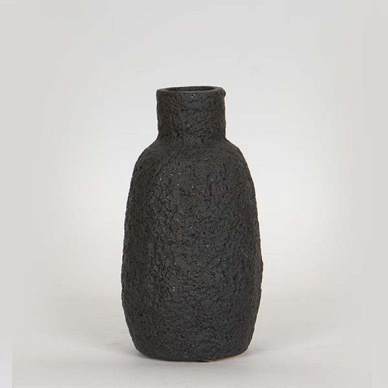 VASE, CERAMIC, BLACK, 11.2x11.2x21cm 752-20186