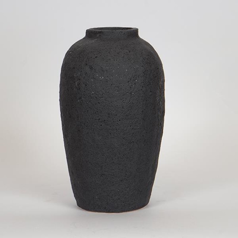 VASE, CERAMIC, BLACK, 15x15x25cm 752-20188