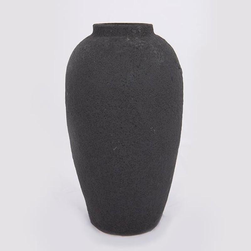 VASE, CERAMIC, BLACK, 17x17x30cm 752-20189