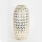VASE, CERAMIC, WHITE & GOLD, 18.5x18.5x38cm 752-20235