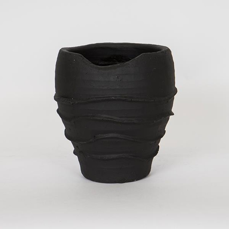 POT, CERAMIC, BLACK, 22x22x23cm 752-20262