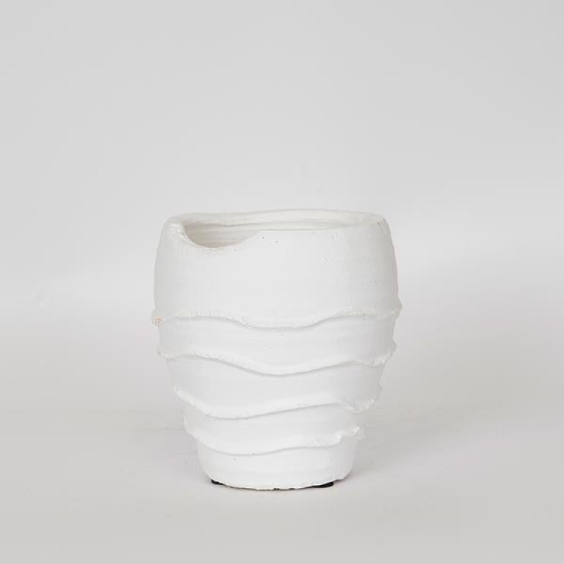 VASE, CERAMIC, WHITE, 17x17x18cm 752-20263