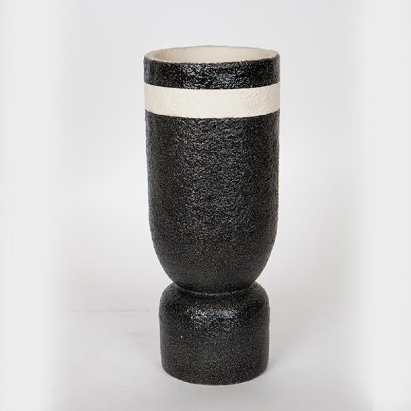 ДЕКОРАТИВНА ВАЗА ЧЕРНО-БЯЛА 12X12X30 СМ