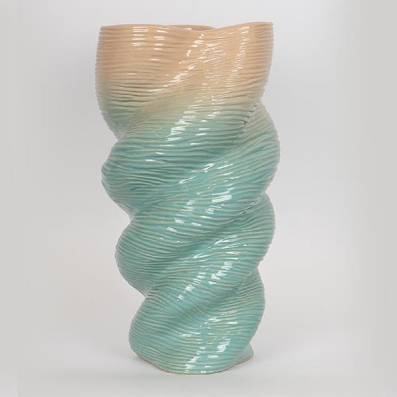 VASE, CERAMIC, SALMON COLOR-VERAMAN, 20x18x35,5cm 752-20301
