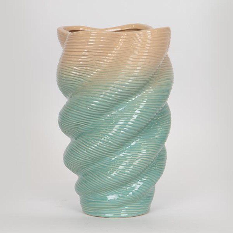 VASE, CERAMIC, SALMON COLOR-VERAMAN, 18x15x28cm 752-20302