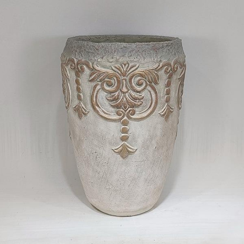 VASE, BEIGE, CEMENT, 19x19x28.5cm 752-20316
