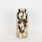 VASE, WITH TOP, CERAMIC, GOLD & WHITE, 15x15x36cm 752-20320