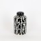 VASE, WITH TOP, CERAMIC, BLACK & BEIGE, 13x13x21CM 752-20324