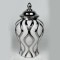 VASE, CERAMIC, WHITE- SILVER, 16.2x16.2x30.6cm 752-20348