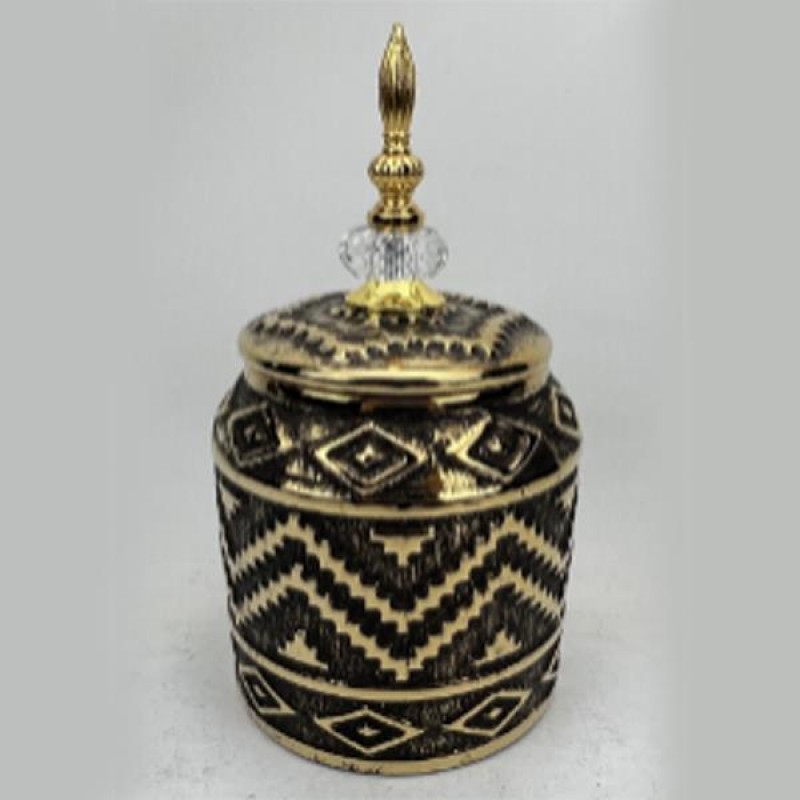 КЕРАМИЧНА ВАЗА ЧЕРНО-ЗЛАТНА 15X15X18.3+10CM КЕРАМИЧНА ВАЗА ЧЕРНО-ЗЛАТНА 15X15X18.3+10CM