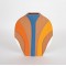 VASE,  CERAMIC, TERRACOTA , BLUE, ORANGE, 18.4x6.4x20.7cm 752-20373