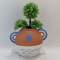 VASE, CERAMIC, TERRACOTA, BLUE, WHITE, ORANGE,25x12.5x20.4cm 752-20375
