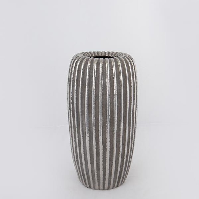 VASE, CERAMIC, BROWN & SILVER, 16x16x29.5 cm 752-20382