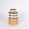 VASE WITH TOP, CERAMIC, ΡEACH-WHITE-GOLD, 15,5x15,5x26cm 752-20392