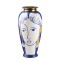 VASE , CERAMIC WITH A FACE, BLUE & GOLD, 21.8x21.8x46cm 752-20414