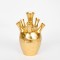 VASE,  POLYRESIN, GOLD, 16.4x18.1x26.5cm 752-21037