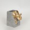 VASE,SANDSTONE, ELEPHANT, GREY-GOLD, 14.2x10.7x15.3cm 752-21049
