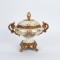 SWEET JAR, PORCELAIN& POLYRESIN, GOLD WITH FLOWERS, 30x21x28cm 752-21053