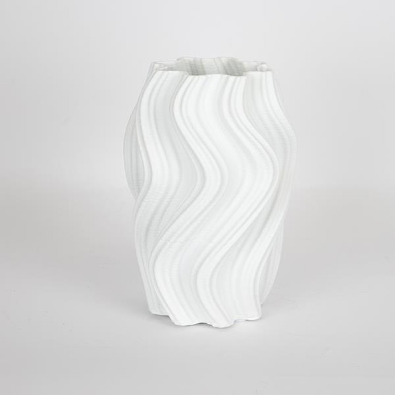 VASE, PORCELAIN, 3D, WHITE, 18x18x25cm 752-21067