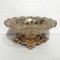 BOWL WITH  BASE,PORCELAIN, GREY-GOLD, 31x31x15cm 752-21085