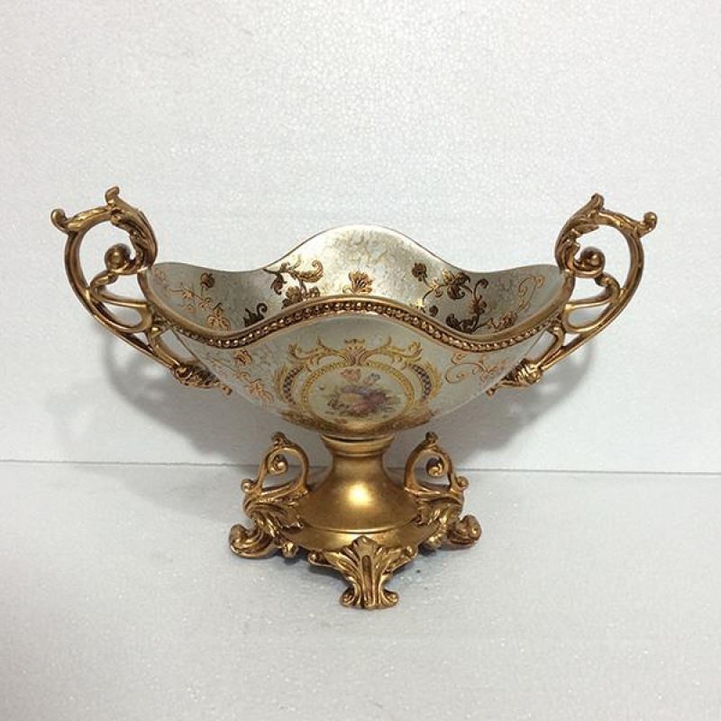 SWEET JAR, GLASS WITH METAL, GREY-GOLD , 37x20x25cm 752-21086