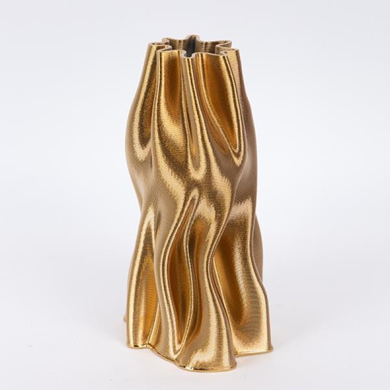 VASE, PORCELAIN, 3D, GOLD, 15x13x27cm 752-21091