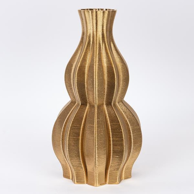 ВАЗА ПОРЦЕЛАНОВА 3D ЗЛАТНА 19X19X35 СМ
