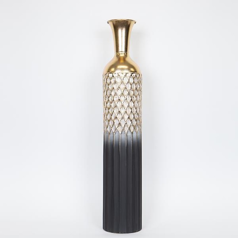 FLOOR VASE, METALLIC, GOLD-WHITE- BLACK, 20.8x20.8x89.5cm 752-22017