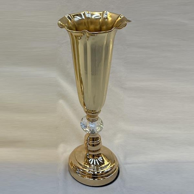 МЕТАЛНА ВАЗА ЗЛАТИСТ ЦВЯТ H:36CM