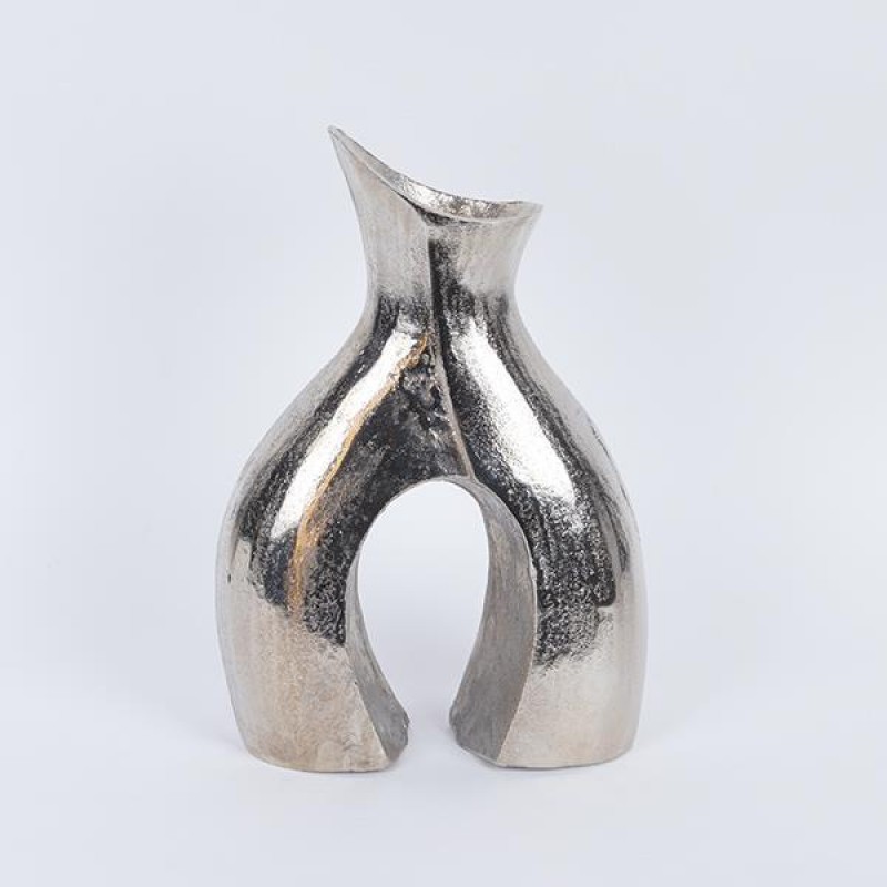 VASE,  METAL, SILVER, 27x11x38cm 752-22069