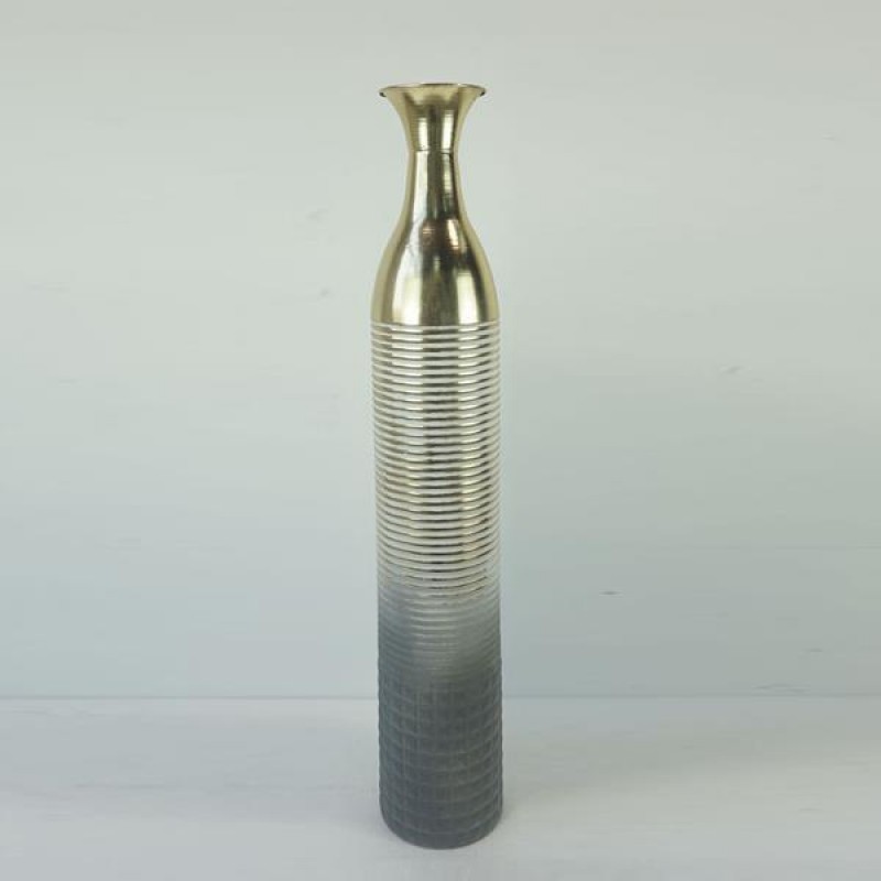 FLOOR VASE, METALLIC, GOLD-GREY-WHITE, 15,2x15,2x86.7cm 752-22074