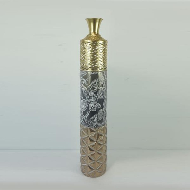 FLOOR VASE, METALLIC, GOLD-BLACK, 15,5x15,5x86.5cm 752-22075
