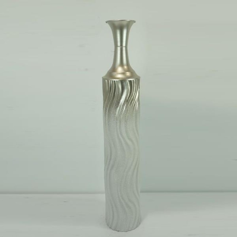 FLOOR VASE, METALLIC, GOLD-WHITE, 15x15x81.5cm 752-22082