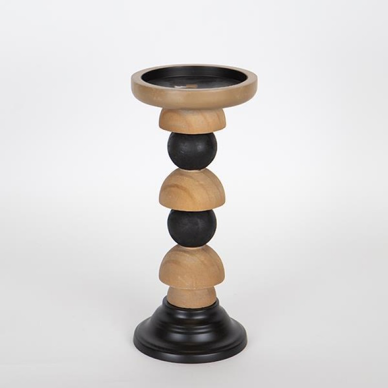 CANDLE HOLDER, WOODEN, BROWN, 12,5x12.50x27cm 752-23018